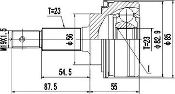 Dynamatrix DCV859054 - Шарнирный комплект, ШРУС, приводной вал autospares.lv