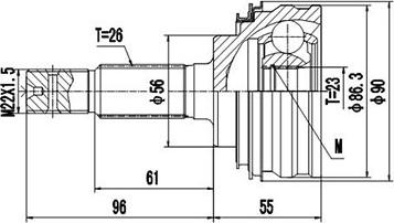 Dynamatrix DCV859005 - Шарнирный комплект, ШРУС, приводной вал autospares.lv