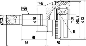 Dynamatrix DCV859006 - Шарнирный комплект, ШРУС, приводной вал autospares.lv