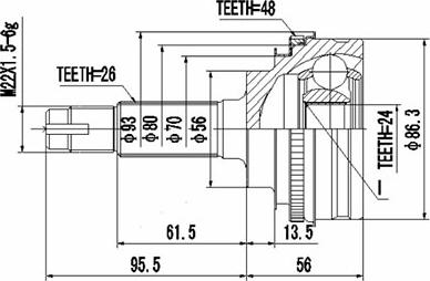 Dynamatrix DCV859019 - Шарнирный комплект, ШРУС, приводной вал autospares.lv