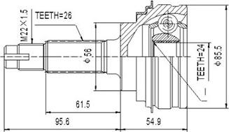 Dynamatrix DCV859018 - Шарнирный комплект, ШРУС, приводной вал autospares.lv