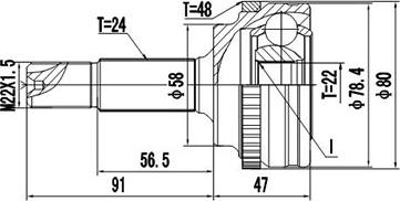 Dynamatrix DCV859035 - Шарнирный комплект, ШРУС, приводной вал autospares.lv