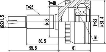 Dynamatrix DCV859037 - Шарнирный комплект, ШРУС, приводной вал autospares.lv