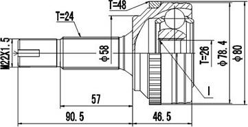 Dynamatrix DCV859026 - Шарнирный комплект, ШРУС, приводной вал autospares.lv