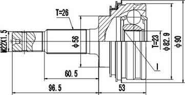 Dynamatrix DCV859020 - Шарнирный комплект, ШРУС, приводной вал autospares.lv