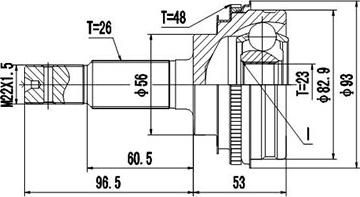 Dynamatrix DCV859021 - Шарнирный комплект, ШРУС, приводной вал autospares.lv