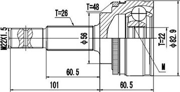 Dynamatrix DCV859028 - Шарнирный комплект, ШРУС, приводной вал autospares.lv