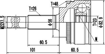 Dynamatrix DCV859022 - Шарнирный комплект, ШРУС, приводной вал autospares.lv