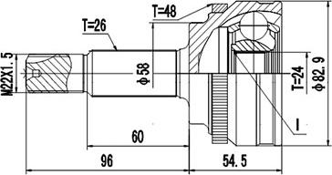 Dynamatrix DCV859153 - Шарнирный комплект, ШРУС, приводной вал autospares.lv