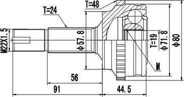 Dynamatrix DCV859152 - Шарнирный комплект, ШРУС, приводной вал autospares.lv