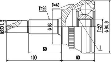 Dynamatrix DCV859167 - Шарнирный комплект, ШРУС, приводной вал autospares.lv