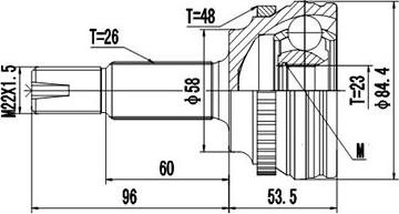 Dynamatrix DCV859136 - Шарнирный комплект, ШРУС, приводной вал autospares.lv