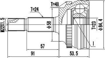 Dynamatrix DCV859137 - Шарнирный комплект, ШРУС, приводной вал autospares.lv