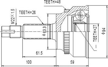 Dynamatrix DCV859175 - Шарнирный комплект, ШРУС, приводной вал autospares.lv