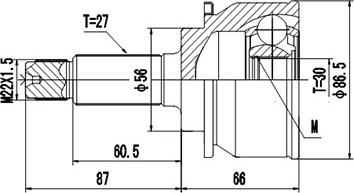 Dynamatrix DCV856004 - Шарнирный комплект, ШРУС, приводной вал autospares.lv