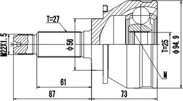 Dynamatrix DCV856003 - Шарнирный комплект, ШРУС, приводной вал autospares.lv