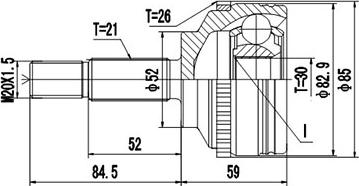 Dynamatrix DCV850004 - Шарнирный комплект, ШРУС, приводной вал autospares.lv