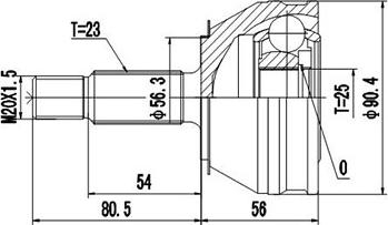 Dynamatrix DCV850007 - Шарнирный комплект, ШРУС, приводной вал autospares.lv