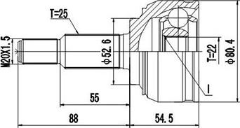 Dynamatrix DCV850116 - Шарнирный комплект, ШРУС, приводной вал autospares.lv