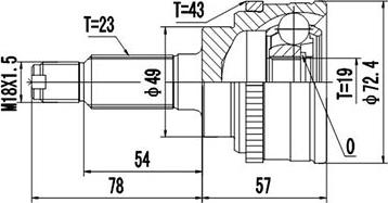 Dynamatrix DCV857061 - Шарнирный комплект, ШРУС, приводной вал autospares.lv