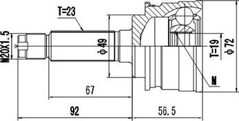 Dynamatrix DCV857007 - Шарнирный комплект, ШРУС, приводной вал autospares.lv