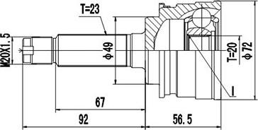 Dynamatrix DCV857012 - Шарнирный комплект, ШРУС, приводной вал autospares.lv