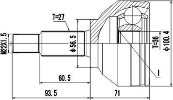 Dynamatrix DCV860005 - Шарнирный комплект, ШРУС, приводной вал autospares.lv