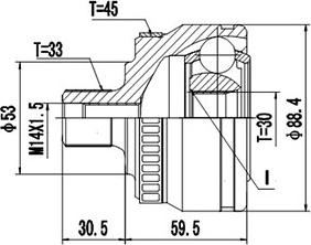 Dynamatrix DCV861012 - Шарнирный комплект, ШРУС, приводной вал autospares.lv