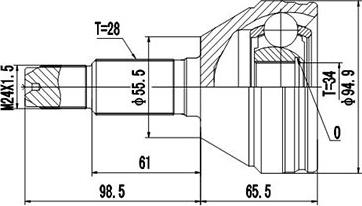 Dynamatrix DCV868008 - Шарнирный комплект, ШРУС, приводной вал autospares.lv