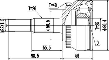 Dynamatrix DCV862001 - Шарнирный комплект, ШРУС, приводной вал autospares.lv