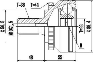 Dynamatrix DCV862010 - Шарнирный комплект, ШРУС, приводной вал autospares.lv