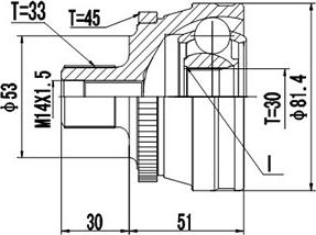 Dynamatrix DCV803009 - Шарнирный комплект, ШРУС, приводной вал autospares.lv