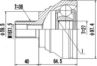 Dynamatrix DCV803002 - Шарнирный комплект, ШРУС, приводной вал autospares.lv