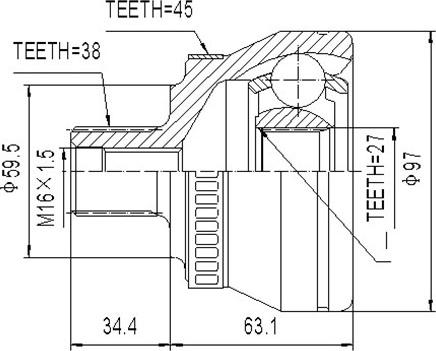 Dynamatrix DCV803019 - Шарнирный комплект, ШРУС, приводной вал autospares.lv