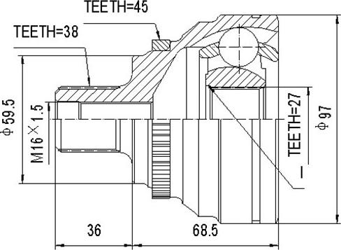 Dynamatrix DCV803017 - Шарнирный комплект, ШРУС, приводной вал autospares.lv