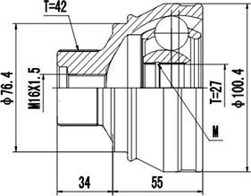 Dynamatrix DCV803087 - Шарнирный комплект, ШРУС, приводной вал autospares.lv