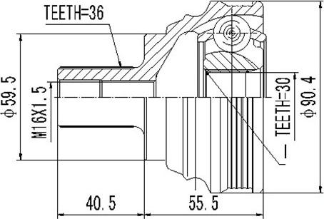 Dynamatrix DCV803037 - Шарнирный комплект, ШРУС, приводной вал autospares.lv