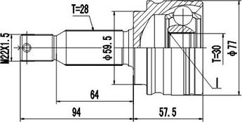 Dynamatrix DCV815011 - Шарнирный комплект, ШРУС, приводной вал autospares.lv