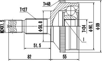 Dynamatrix DCV810059 - Шарнирный комплект, ШРУС, приводной вал autospares.lv