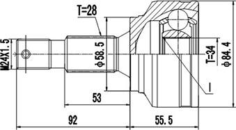 Dynamatrix DCV810052 - Шарнирный комплект, ШРУС, приводной вал autospares.lv