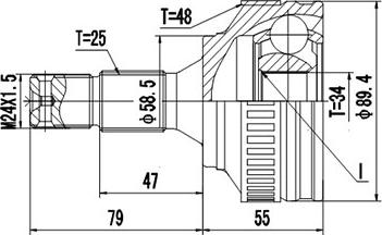 Dynamatrix DCV810067 - Шарнирный комплект, ШРУС, приводной вал autospares.lv