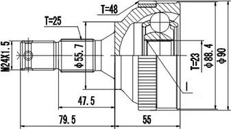 Dynamatrix DCV810004 - Шарнирный комплект, ШРУС, приводной вал autospares.lv