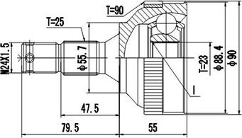 Dynamatrix DCV810005 - Шарнирный комплект, ШРУС, приводной вал autospares.lv