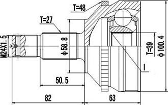 Dynamatrix DCV810015 - Шарнирный комплект, ШРУС, приводной вал autospares.lv