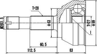 Dynamatrix DCV810010 - Шарнирный комплект, ШРУС, приводной вал autospares.lv