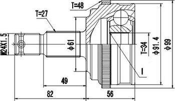 Dynamatrix DCV810018 - Шарнирный комплект, ШРУС, приводной вал autospares.lv