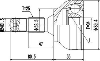 Dynamatrix DCV810028 - Шарнирный комплект, ШРУС, приводной вал autospares.lv