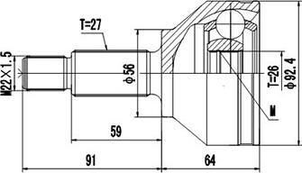 Dynamatrix DCV818002 - Шарнирный комплект, ШРУС, приводной вал autospares.lv