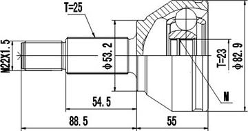 Dynamatrix DCV818013 - Шарнирный комплект, ШРУС, приводной вал autospares.lv