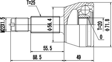 Dynamatrix DCV818012 - Шарнирный комплект, ШРУС, приводной вал autospares.lv